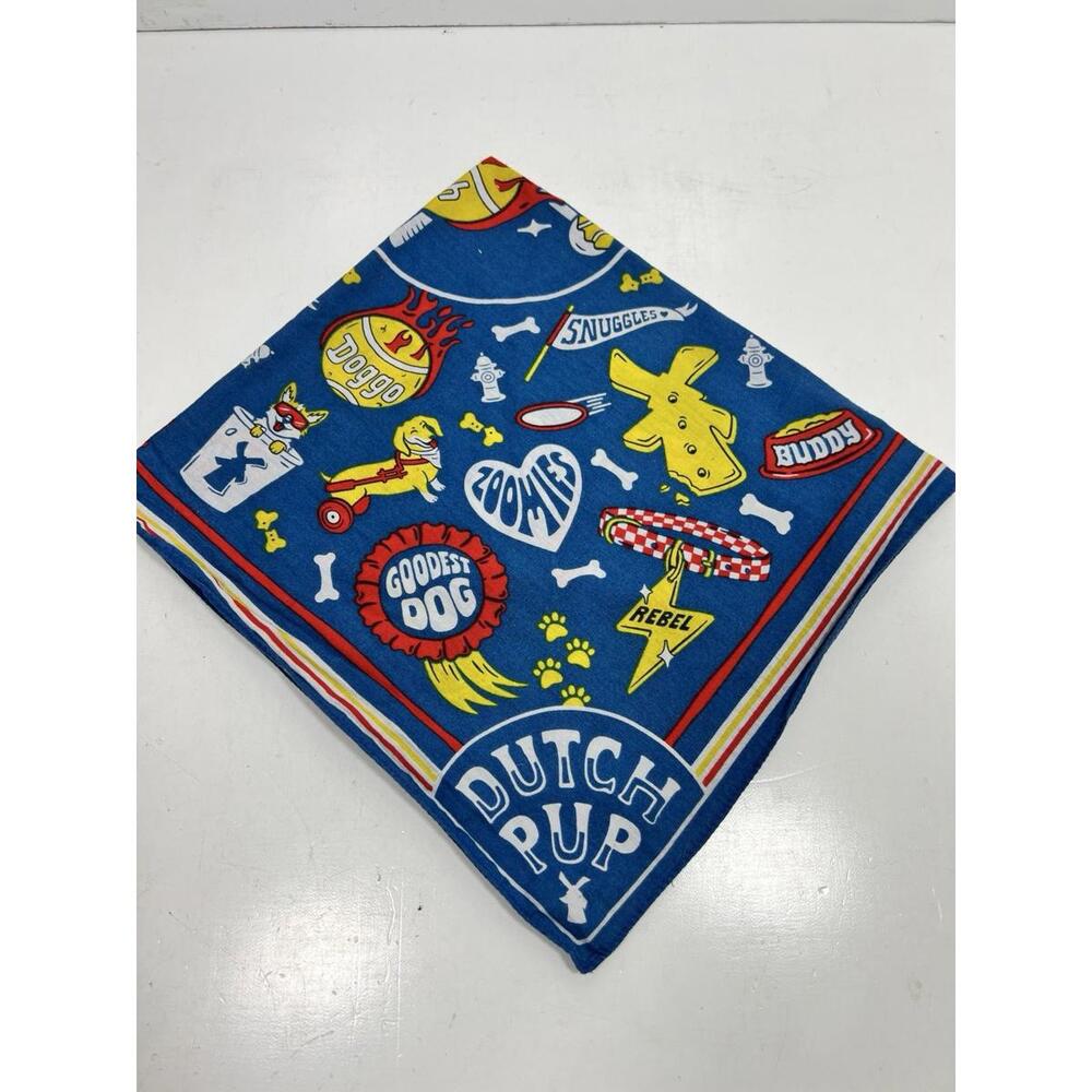 2023 Dutch Bros Pup Bandana National Dog Day Square blue scarf